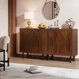 Tribesigns Set of 2 Sideboard Buffet with Storage, 59" Buffet Sideboard Cabinet with Adjustable Shelves, Accent Storage Cabinet for Living Room, Dark Brown Tribesigns