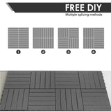 PrimeZone 54 PCS Plastic Interlocking Patio Deck Tiles - 12" x 12" Anti-Slip Waterproof Indoor Outdoor Flooring, Patio Floor Decking for Balcony, Backyard, Garden & Poolside, All Weather Use, Grey PrimeZone