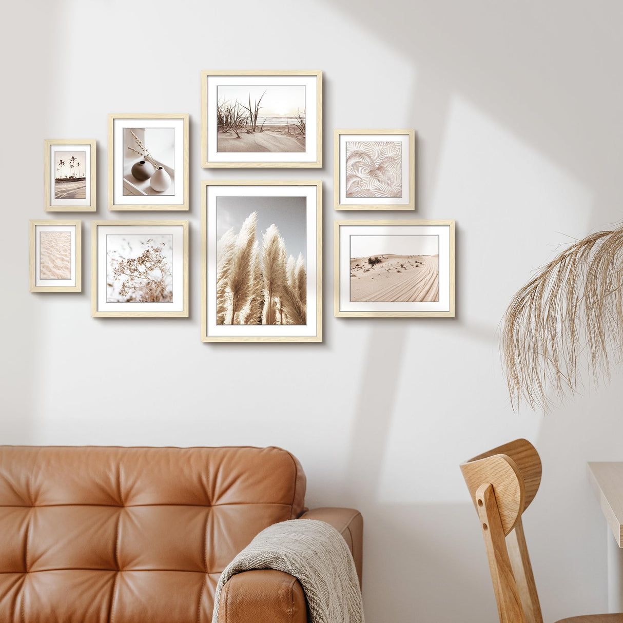 ArtbyHannah 8 Pack Gallery Wall Frame Set Neutral Wall Art Decor,Picture Frames Collage Wall Decor with Desert Pictures,Multiple Sizes… ArtbyHannah