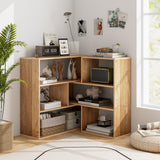 Tangkula 6 Cubes Bookcase, 2-Piece Separable Floor Standing Open Horizontal Bookshelf, Multifunctional Display Storage Shelf for Living Room Study Office (Natural, 6-Cube) Tangkula