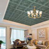 STICKGOO PVC Ceiling Tiles 24 x 24in, Antique Green Bronze Decorative Drop Ceiling Tiles,12-Pack Cover 48 Sq. Ft STICKGOO