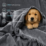 CAPALOCA Sectional Couch Covers, 2 Pieces Chenille Sofa Cover L Shaped Couch Cover Blanket for Dogs Washable Sofa Slipcovers Pet Furniture Protector (X-Large: 71" x 110" + 71" x 118", Dark Gray) CAPALOCA