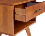 Mid Century Modern One Drawer Nightstand/Constructed of Solid Wood/Castanho Finish Camaflexi