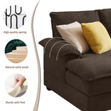 Chireca 110" Convertible Sectional Sofa, U Shaped Comfy Cloud Couch with Double Chaise and Padded Armrests, Modern Upholstered 4 Seater Sofa for Living Room, Apartment, Office, Coffee Chireca