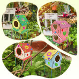 12 Sets DIY Wooden Birdhouses Wind Chime Craft Kit to Build and Paint,Wooden Unfinished Bird House with Watercolor Pen and Strips for Boy Girl Wood Crafts Creative DIY Art Bulk Painting Kits (12 Big) Cinrobiye