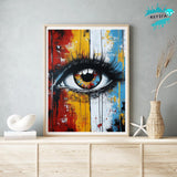 KEYIFA 5D Diamond Art Eye, DIY Diamond Painting Kits for Adults, Round Full Drill, Abstract Diamonds Dots Mosaic Painting, Crystal Gem Arts Craft for Home Wall Decor 12x16 in KEYIFA
