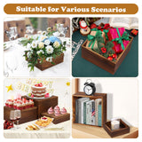 6 Pack Wooden Risers Display Stands Square Buffet Risers for Party Wood Cake Stands Rustic Cupcake Stands Wooden Crates for Display Wood Risers for Decor Wooden Food Display Risers Nesting Risers LEIFEOSH