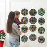 Gueevin 36 Sheet Mandala Window Clings Color Your Own Stained Glass Window Cling Arts and Crafts DIY Kit with Colorful Cotton Paper Contact Paper Crafts for Adults Kid Teen, 6 x 6 Inch Gueevin