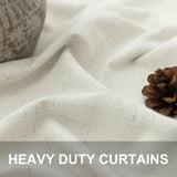 100% Blackout Curtains 84 Inch Length 2 Panels Set Neutral Boho Linen Farmhouse for Bedroom Windows Living Room Darkening Thermal Insulated Drapes Natural Cream Ivory 7ft Long Back Tab Pleated Pocket Pitalk