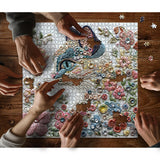 Impossible Cat Puzzles for Adults 1000 Pieces，PICKFORU Kitten Flower Puzzle Unique Art, Beauty Animal Kitty Cat Jigsaw Puzzle Floral, Colorful Hard Challenging Puzzle PICKFORU