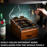 Holme & Hadfield Premium 6-Slot Sunglasses Organizer – Beautiful 360° Views – Handcrafted Wooden Sunglasses Display Case for Multiple Glasses – Luxurious Father’s Day Gift Holme & Hadfield