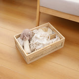 YRMT Wooden Baskets Shallow Wood Storage Basket Crate with Handles Decorative Storage Bins Organizer Rustic Farmhouse Countertop Basket for Shelves,Pantry,Kitchen YRMTKIHE