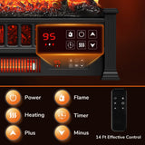 Alpaca Electric Fireplace Logs 20-Inch, Remote Controller Fireplace Insert Log Heater, Adjustable Flame Colors, Realistic Fake firewood Flame, Overheat Protection, Timer, Thermostat, 1500W Black Alpaca