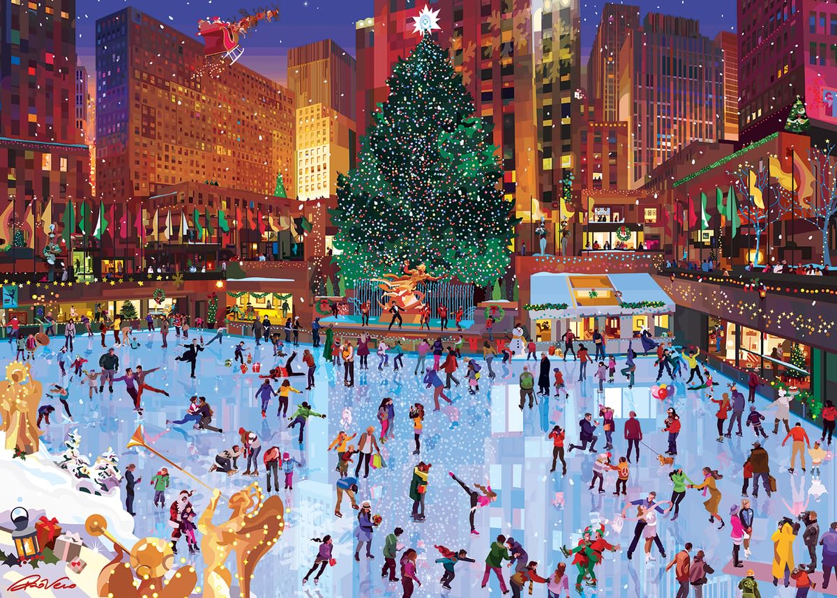 Ravensburger Rockefeller Center Joy 1000 Piece Jigsaw Holiday Puzzle for Adults - 12000420 - Handcrafted Tooling, Made in Germany, Every Piece Fits Together Perfectly Ravensburger