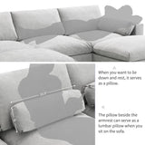 Merax 86.5" Sectional Sofa with Storage Pockets & Removable Ottomans, 5 Seat U Shaped Sleeper Cloud Couch Set, Convertible L-Shaped Chenille Upholstered SofaBed for Living Room and Apartment, Grey Merax