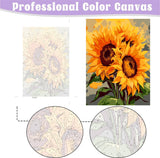 MaiMMaledy Paint by Numbers Kit for Adults Beginners, 12Wx8L inch Canvas Pictures with Framed, Drawing Painting Works with Wooden Triangle Easel, Acrylic Pigment,Sunflower MaiMMaledy