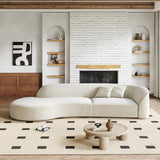 Anzhap 110" Luxury L-Shaped Curved Sofa – Modern Plush Microfiber Couch with Rounded Corners, Ergonomic High-Density Foam, Solid Wood Frame, Elegant Living Room Couch,Left Anzhap