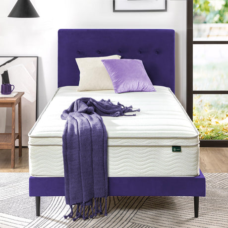 ZINUS 12 Inch Foam and Spring Mattress, Twin, CertiPUR-US Certified Foams, Mattress in A Box, White Zinus