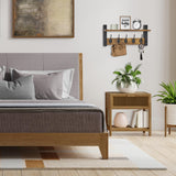 Sorbus Coat Hooks Wall Mount with Shelf – 16 Inch Coat Rack Wall Mount with 5 Heavy Duty Hooks – Floating Wall Shelf with Hooks for Entryway, Bathroom, Bedroom, Kitchen, or Mudroom (Rustic Brown) Sorbus