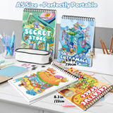 Elfew 4 Set Coloring Books for Teens & Kids 8-12, Stress Relieving & Therapeutic Coloring Book with 80 Cute Patterns, Anxiety Relief & Relaxation for Teens Adult Women