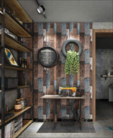 Livelynine Shiplap Peel and Stick Barnwood Wallpaper for Walls Rustic Barn Wood Wall Planks Bathroom Wallpaper 17.7X78.8 Wood Plank Contact Paper for Desk Cabinets Bulletin Board Paper Roll Classroom Livelynine