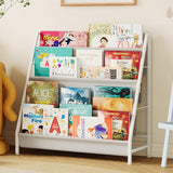 Aokitsink Kids Bookcases Montessori Bookshelf Nursery Book Shelves and Toy Storage Childrens Toddler Bookshelf Sturdy Metal Kid's Toy Storage Organizer for Kids' Rooms Playroom Kindergarten Aokitsink