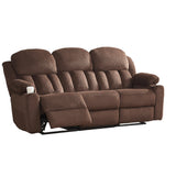 Jocisland Recliner Couch, Reclining Sofa with Cup Holders, 3 Seater Reclining Couch with Dual Wingback, Comfy Recliner Sofas for Living Room(Brown) Jocisland