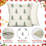 DFXSZ Christmas Pillow Covers 18x18 inch Set of 2 Christmas Tree Decorative White Throw Pillow Covers Winter Famliy Decoration for Home Couch TH-30B18 DFXSZ