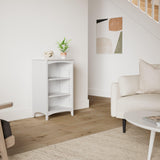 Shaker Style 3 Shelf Bookcase / Solid Wood / 36" High / Adjustable Shelving / Closed Back / Display Bookshelf for Living Room, Bedroom, Home and Office, White Camaflexi