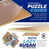 1500 Piece Wooden Jigsaw Puzzle Table - 4 Drawers, Rotating Puzzle Board | 35” X 28” Jigsaw Puzzle Board | Puzzle Cover & Lazy Susan Included - Portable Puzzles Tables for Adults and Kids Beyond Innoventions