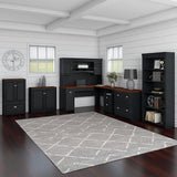 Bush Fairview 41.69-Inch H Storage Cabinet with 3 Shelves, Antique Black/Hansen Cherry (WC53980-03) Bush Business Furniture