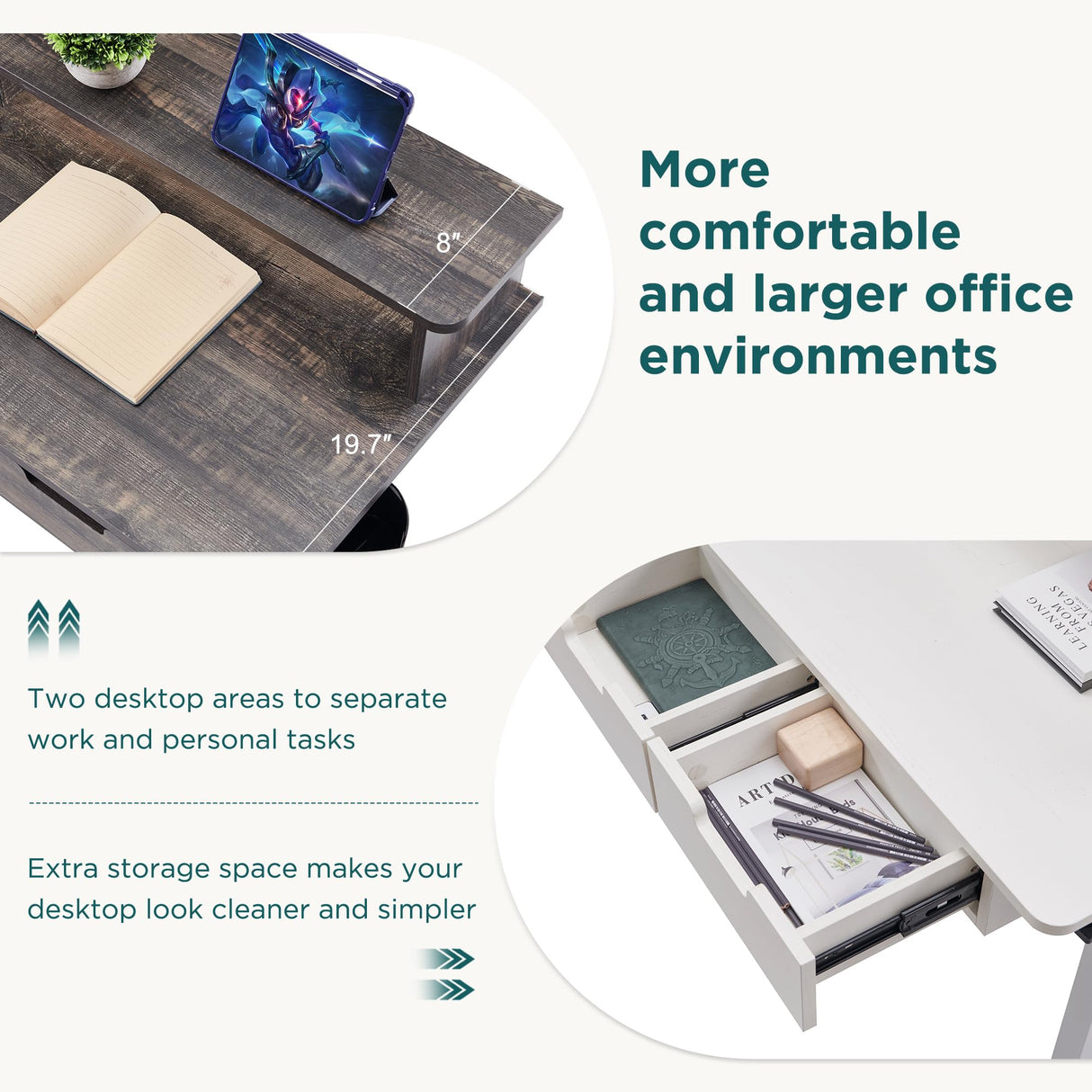 RedLemon 75X60 Inches L Shaped Electric Standing Desk,Height Adjustable Corner Gaming Desk with Drawers, Keyboard Tray, Power Outlets & LED Lights, Computer Desk with Monitor Shelf, Dark Rustic Oak RedLemon