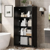 IDEALHOUSE Tall Pantry Cabinet, 60" Kitchen Pantry Storage Cabinet with 2 Doors and Adjustable Shelves, Freestanding Kitchen Cabinet, Cupboard for Dining Room, Bathroom, Living Room, Black IDEALHOUSE