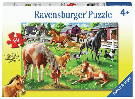 Ravensburger Happy Horses 60 Piece Jigsaw Puzzle for Kids - 05175 - Every Piece is Unique, Pieces Fit Together Perfectly Ravensburger