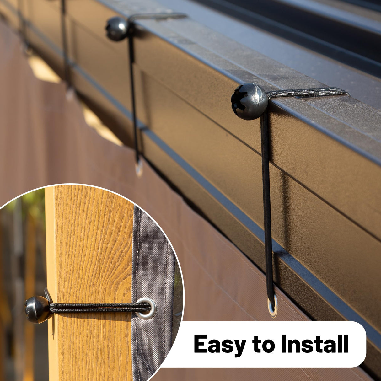 Domi Outdoor Clear Panel Curtain, 18 Oz Vinyl Curtains Weatherproof with Rustproof Grommets, Transparent Heavy Duty PVC Tarp Cover for Gazebo, Pergola, Patio Winter Protection(8'H x 16'W, Brown) domi outdoor living