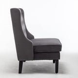 46" Small Modern Loveseat Settee Sofa Linen Fabric 2-Seat Sofa Couch Tufted Love Seat Dining Bench with Back Upholstered Banquette Sofas for Living Room Bedroom Small Space Entryway Steel Grey Tongli