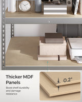 SONGMICS 5-Tier Storage Shelves, Set of 2 Garage Storage, Boltless Assembly, Adjustable Shelving Units, 23.6 x 47.2 x 70.9 Inches, Load 1929 lb Each, Shed Warehouse Basement, Silver UGLR600E02 SONGMICS