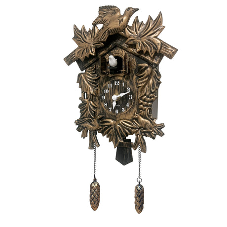 WALPLUS Chiming Cookoo Clock Brown Vintage Bird Flapping Cuckoo Clocks Volume Adjustable Coo Coo Clocks Wall Decoration Battery Operated Pendulum Cuckoo Clock for Home Living Room Office WALPLUS