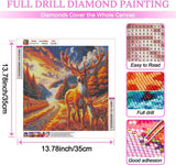 ARPADAMO Diamond Art Kits for Adults,5D Elk Diamond Painting DIY Animal Diamond Art Diamond Painting Kits for Adult,Round Full Drill Diamonds, Diamond Art Kits for Home Decor-13.78x13.78inch ARPADAMO