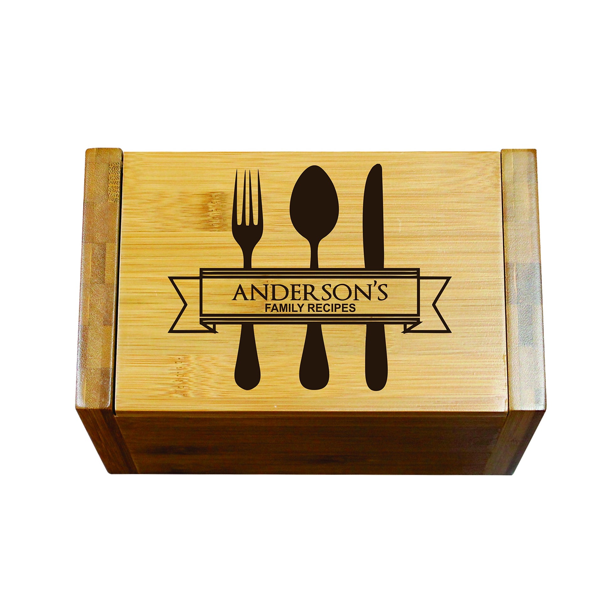 Personalized Recipe Box For Her - Custom Wood Recipe Organizer With Dividers - Kitchen Gift For Mom and Grandma - WoodArtSupply