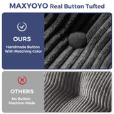 MAXYOYO Folding Sofa Bed, L-Shaped Convertible Sofa with Armrest Foldable Sleeper Bed with Pillow, Comfy Floor Lounge for Living Room Bedroom, Black MAXYOYO