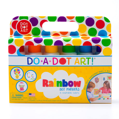 Do A Dot Art! Markers 6-Pack Rainbow Washable Paint Markers, The Original Dot Marker, Activity Craft Coloring Supplies for Kids and Toddlers, Made in the USA Do.A.Dot Art!