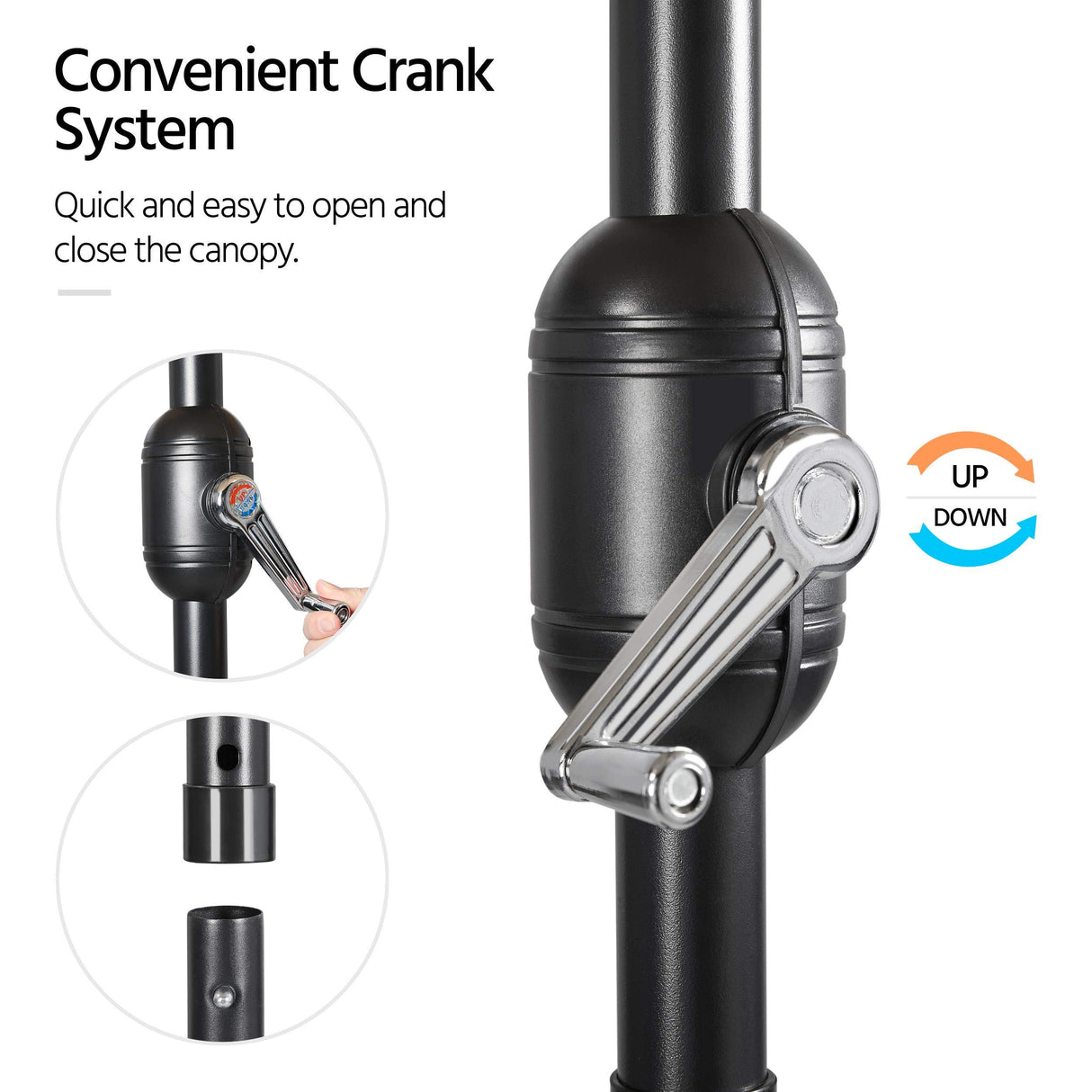 Yaheetech 9FT Garden Table Umbrella with 30lb Base, Patio Market Umbrella with Push Button Tilt, Crank and 8 Sturdy Ribs, Outdoor Umbrella w/Base Included Heavy Duty - Tan Yaheetech