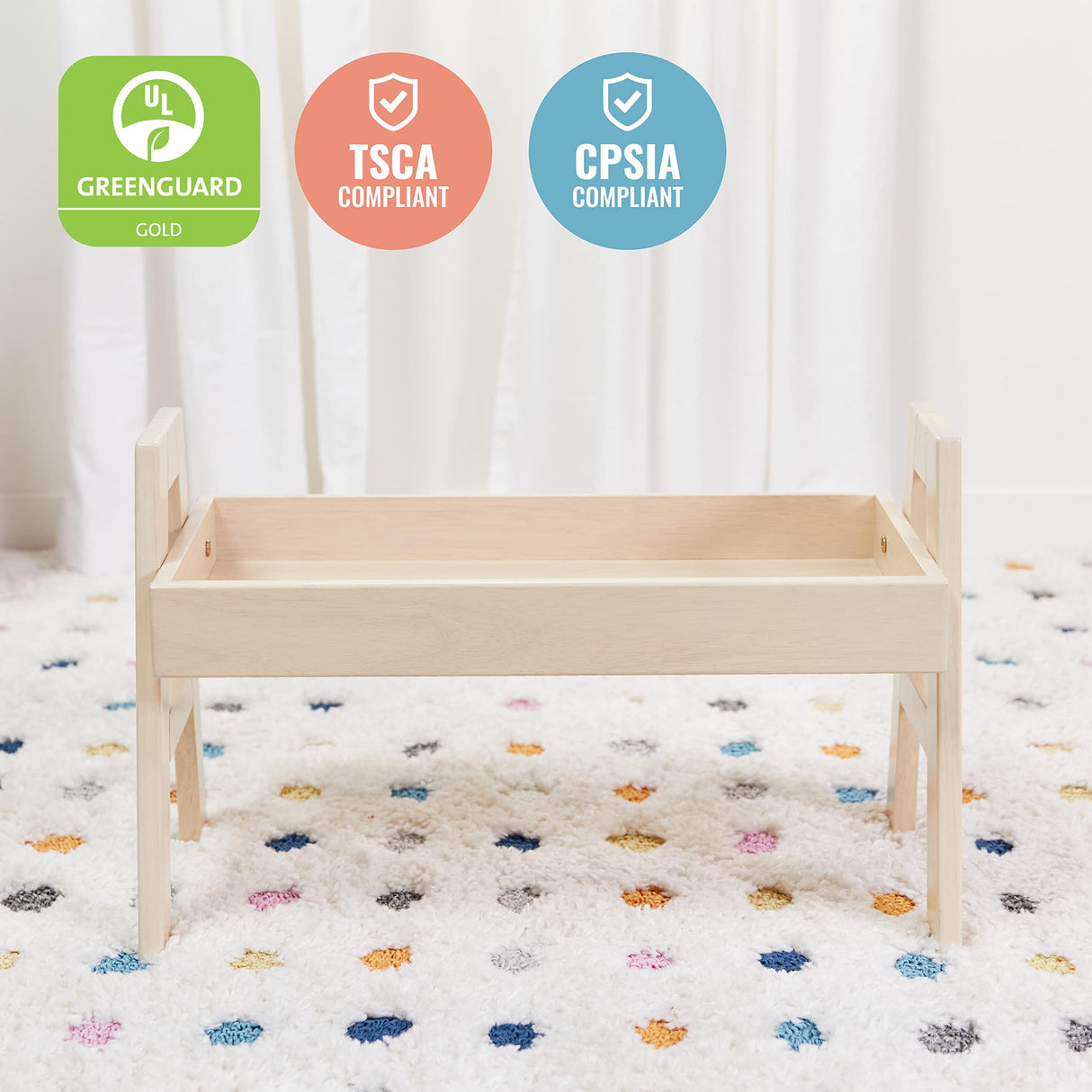 ECR4Kids Adjustable Stacking Shelf with Full Edge, Bookcase, Antique White ECR4Kids