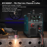 bestarc Plasma Cutter, Non Touch Pilot Arc, Air Sensor Technology, Large Digital Display Screen, BTC500DP 7Gen 50Amps 110/220V Dual Voltage, IGBT Plasma Cutter Machine (BTC500DP 7GEN 110/220V) bestarc
