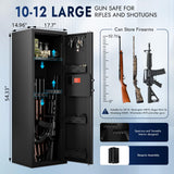 10-15 Gun Safe for Rifles and Pistols Biometric Gun Cabinet for Rifles and Shotguns Fingerprint Rifle Safes for Home Clearance Gun Safe Long Gun Locker with Removable Shelf Gun Rack Unassembled Karini