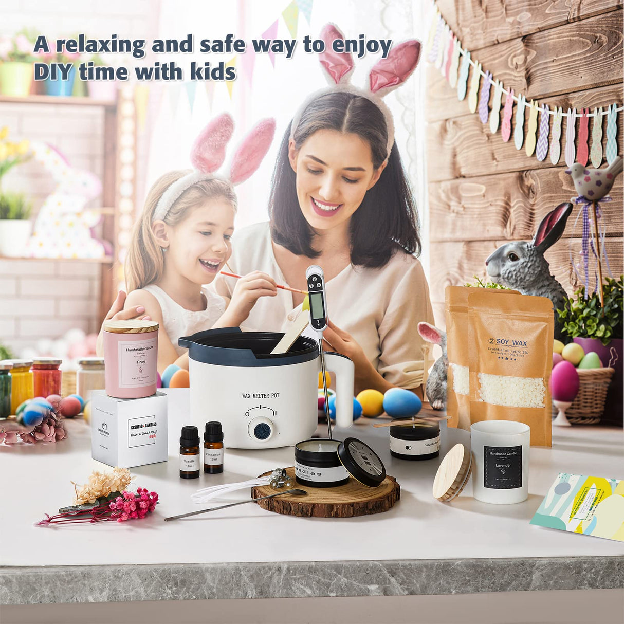 Ksedcon Candle Melting Pot, Electric Wax Melter for Candle Making with Pouring Spout, Non-Stick Small Candle Making Pouring Pot Ksedcon