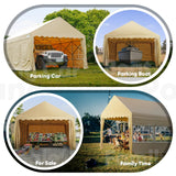 Quictent 13'X20' Retractable Party Tent with Wheels Movable Heavy Duty Carport Garage with Transparent Windows and Curtains Quictent