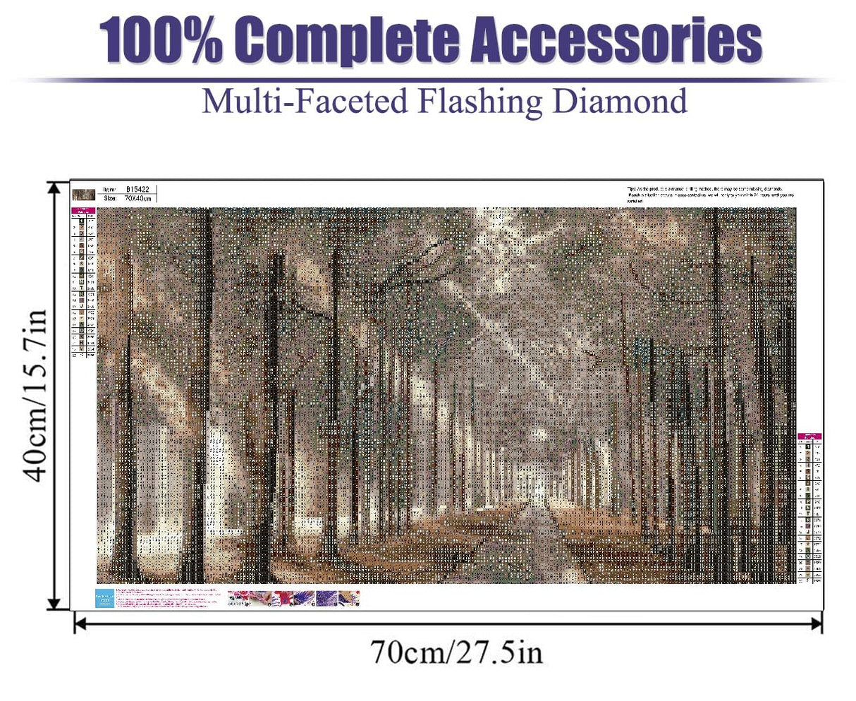 BOHADIY Forest Diamond Painting Kits for Adults 5D Large Landscape Diamond Art Kits for Adults Full Drill Woods Diamond Art Painting Kits Gem Art Kits for Wall Decor 27.5x15.7Inch Sunshine Tree BOHADIY