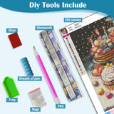 Christmas Cake Donut Diamond Art Kits for Adults, 5D Diamond Painting Kits for Adults Beginners, DIY Full Round Drill Diamond Dot Painting Gem Art Kits for Adult, Home Wall Decor 13.8x13.8 Inch VCLKDIY